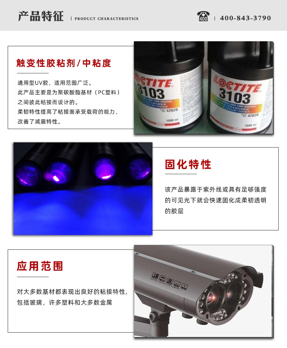 乐泰3103uv胶特点