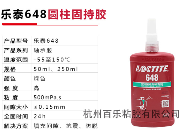 乐泰648金属胶水参数